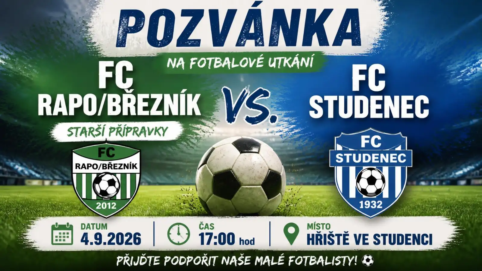 Fotbalové utkání FC Studenec - FC Rapo/Březník