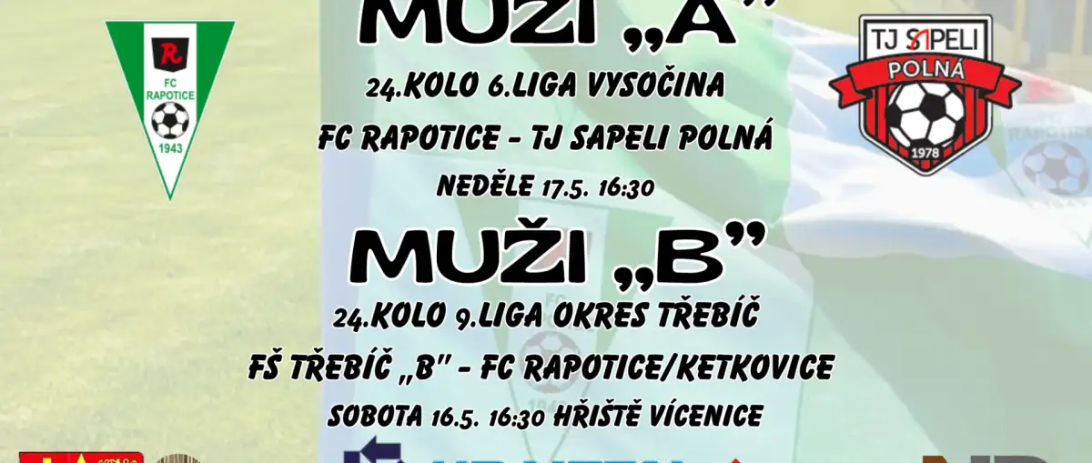 Program pouťového fotbalového víkendu