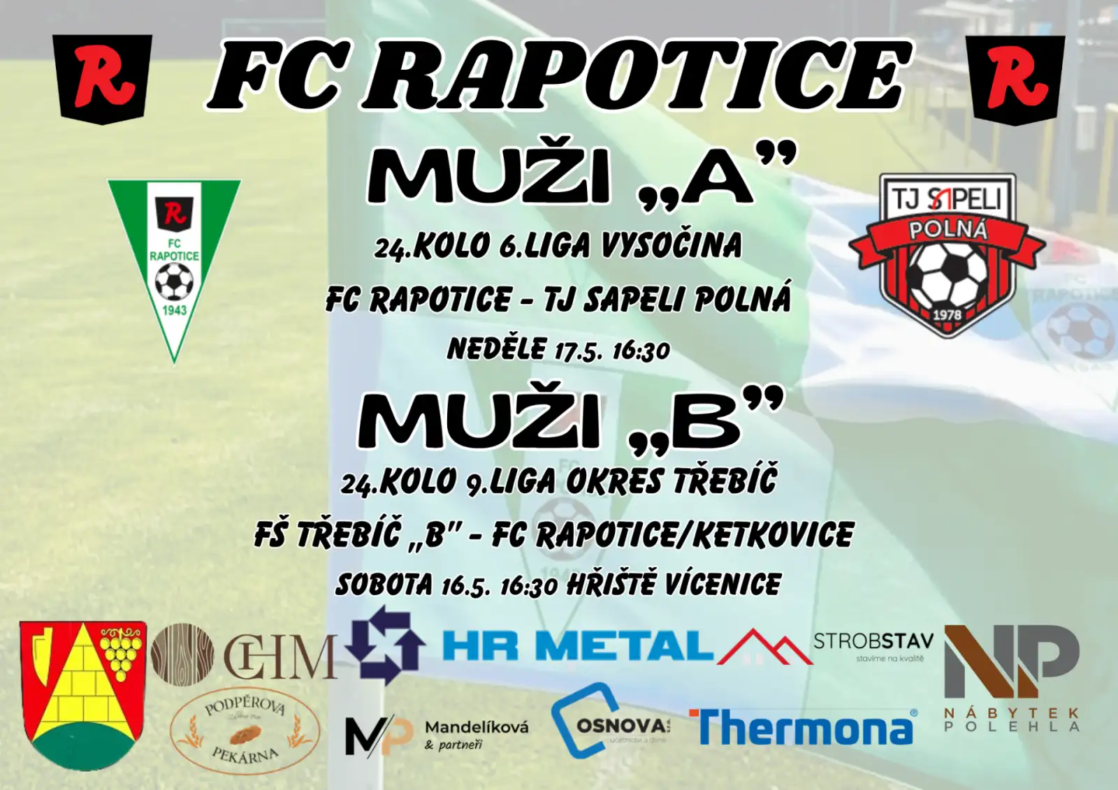 Program pouťového fotbalového víkendu