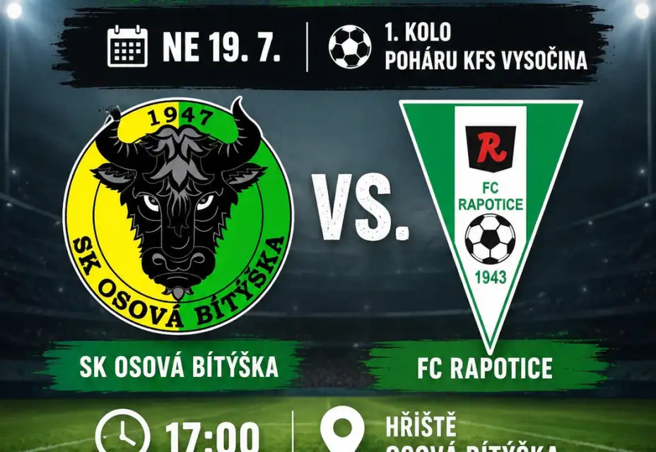 Pozvánka na 1. kolo poháru KFS Vysočina